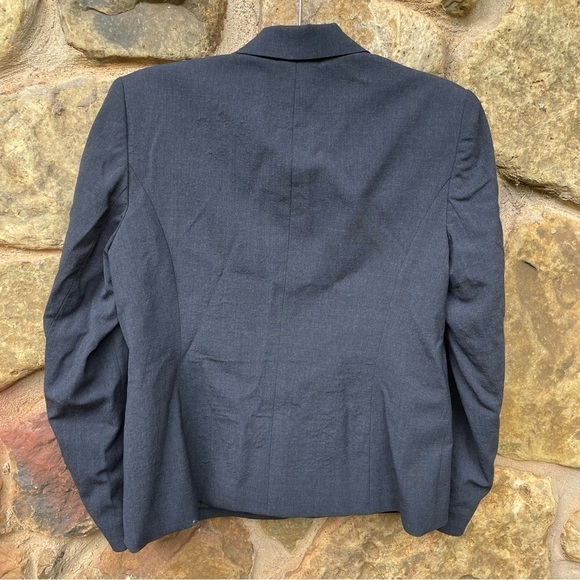 Talbots Womens Wool Blend Charcoal Lined Blazer 2 Button Jacket Size 8 - Picture 6 of 6